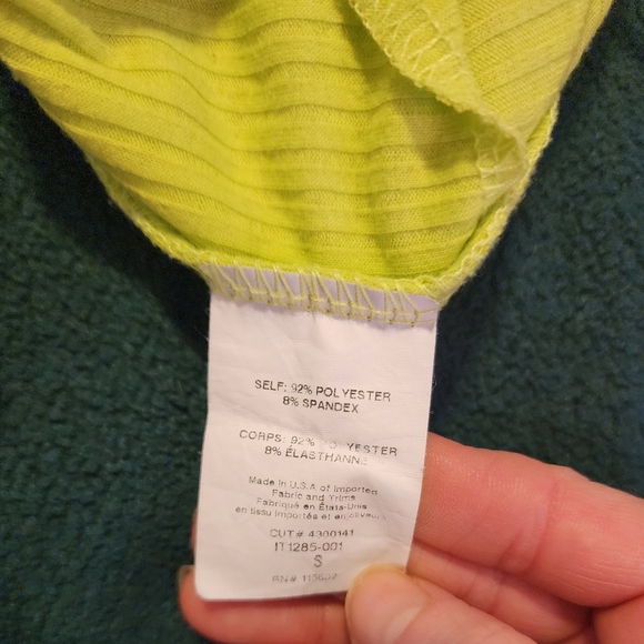 Neon Yellow/Green Bodysuit Size Small All in Favor - Picture 10 of 11